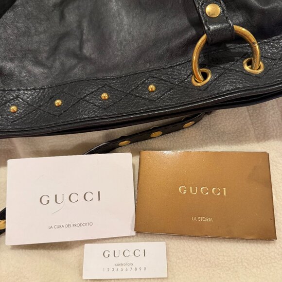 NWT- Gucci Black Leather Large Irina Tote - Picture 3 of 5